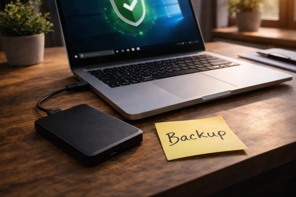 Externe Festplatte als Backup neben Laptop - Datensicherung als Ergänzung zum Virenschutz