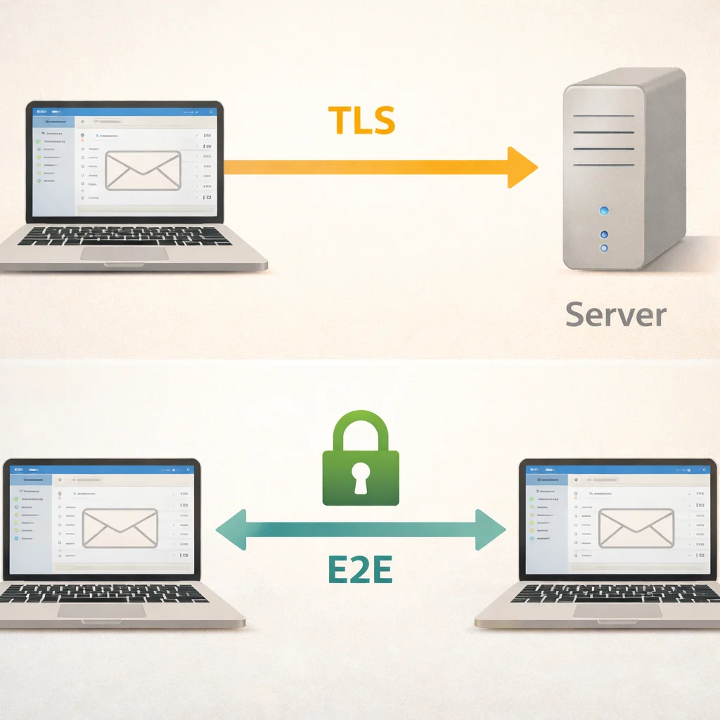 TLS-Transportverschlüsselung vs. Ende-zu-Ende-Verschlüsselung im Vergleich