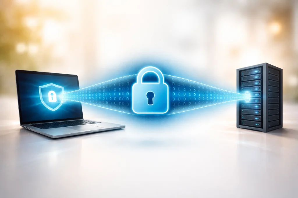 VPN-Tunnel zwischen Gerät und Server - verschlüsselte Verbindung